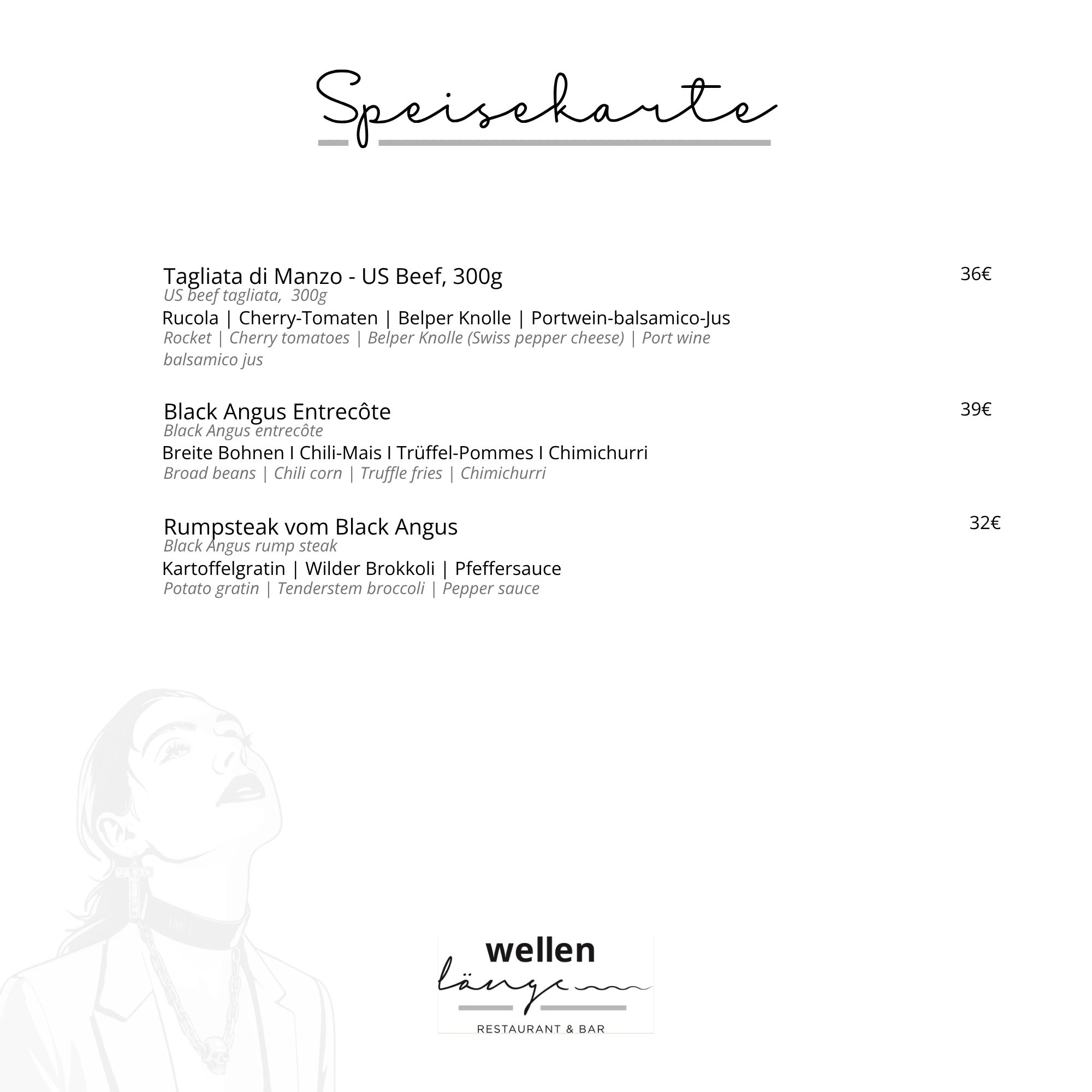 Restaurant Wellenlänge Speisekarte 6 Seite