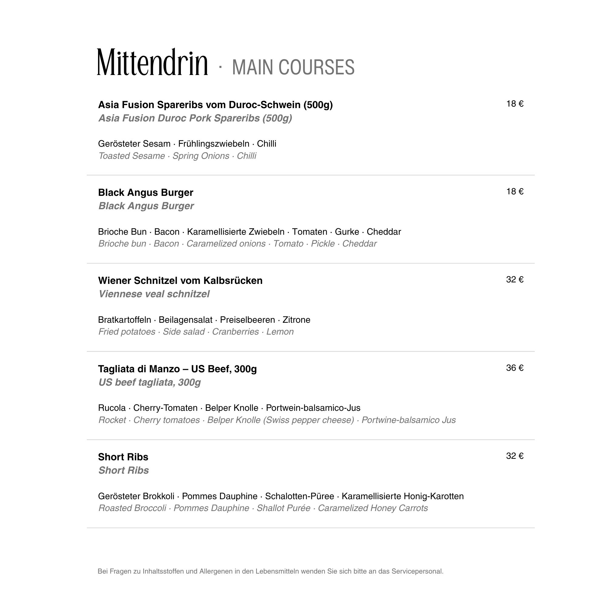 Mittendrin (Main Course)